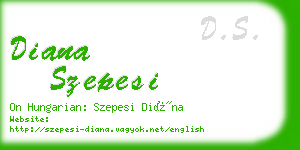 diana szepesi business card